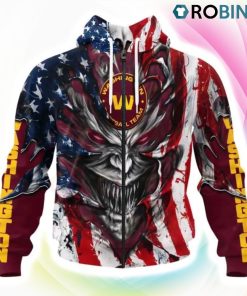 Washington Commanders Demon Face Design 3D Hoodie, Washington Commanders Merchandise