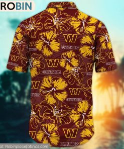 Washington Commanders Hibiscus Tropical Pattern NFL Hawaiian Shirt Washington Commanders Hibiscus Tropical Pattern NFL Hawaiian Shirt