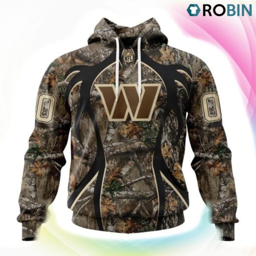 Washington Commanders Hunting Camo Style 3D Hoodie, Commanders Gifts