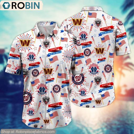 Washington D.C. Metro Area Sports Happy 4th Of July Hawaiian Shirt