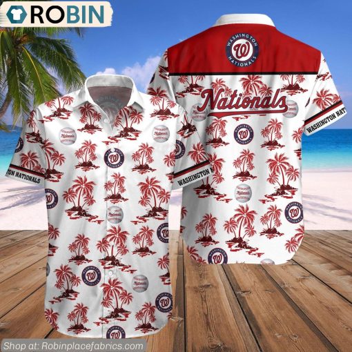 Washington Nationals Palm Island Pattern MLB Hawaiian Shirt