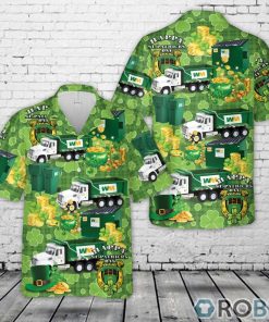 Waste Management Dump Truck, St Patrick’s Day Hawaiian Shirt Waste Management Dump Truck, St Patrick’s Day Hawaiian Shirt