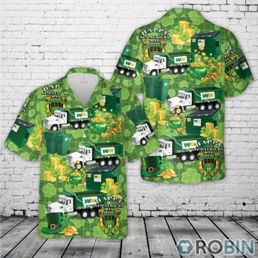 Waste Management Dump Truck, St Patrick’s Day Hawaiian Shirt