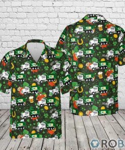 Waste Management Dump Truck St. Patrick’s Day Hawaiian Shirt Waste Management Dump Truck St. Patrick’s Day Hawaiian Shirt