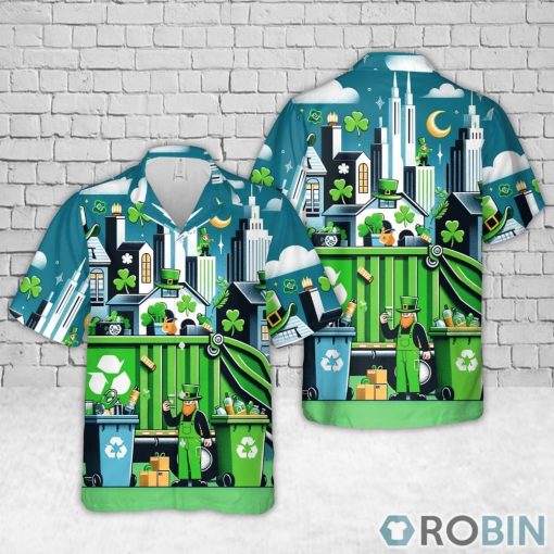 Waste Management St Patrick’s Day Hawaiian Shirt
