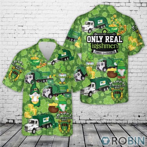 Waste Management St. Patrick’s Day Shamrock Hawaiian Shirt