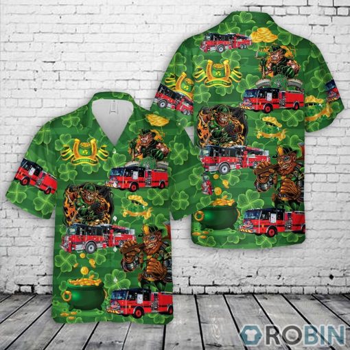 Westborough Fire Department, Massachusetts St Patrick’s Day Hawaiian Shirt