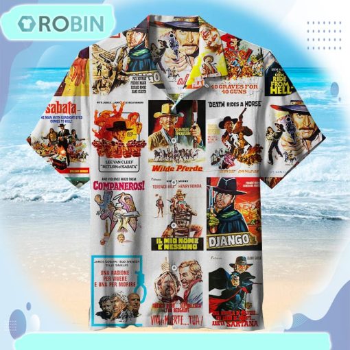 Western Wild West Cowboys & Indians Vintage Action Movie Unisex Hawaiian Shirt