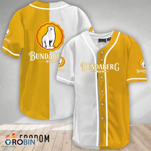 White And Yellow Split Bundaberg Baseball Jersey Shirt Style
