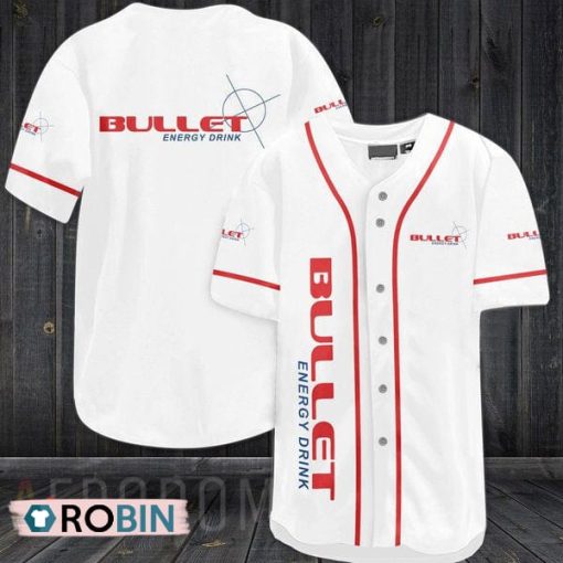White Bullet Energy Drink Baseball Jersey Shirt Style