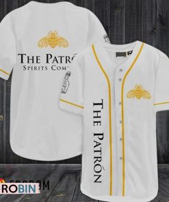 White Patrón Tequila Baseball Jersey Shirt Style White Patrón Tequila Baseball Jersey Shirt Style