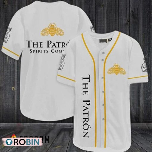 White Patrón Tequila Baseball Jersey Shirt Style