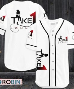 White Take 1 Lounge Baseball Jersey Shirt Style