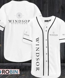 White Windsor Vineyards Wine Baseball Jersey Shirt Style White Windsor Vineyards Wine Baseball Jersey Shirt Style