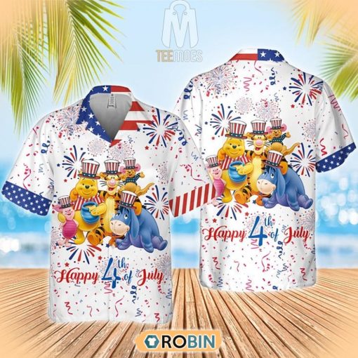 Winnie The Pooh Happy Fourth Of July Hawaiian Shirt