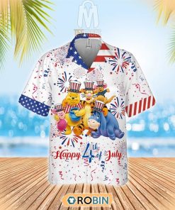 Winnie The Pooh Happy Fourth Of July Hawaiian Shirt