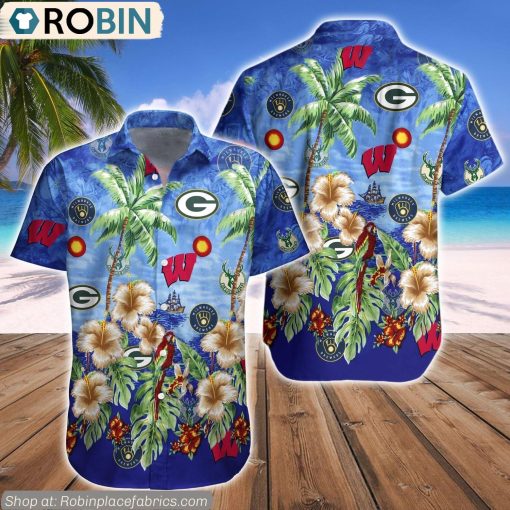 Wisconsin Sport Palm Tree Tropical Hawaiian Shirt