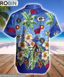 Wisconsin Sport Palm Tree Tropical Hawaiian Shirt