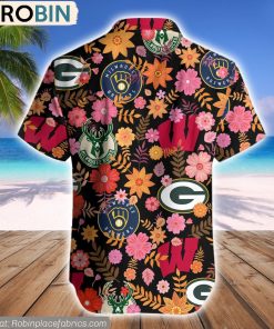 Wisconsin Sports Tropical Pattern Hawaiian Shirt