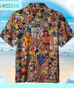 Wrestling Character Collage Art Hawaiian Shirt Wrestling Character Collage Art Hawaiian Shirt