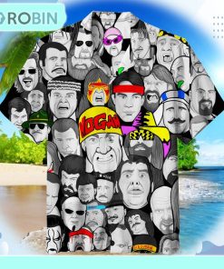 Wrestling Character Collage Art Hawaiian Shirt 3337