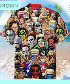 Wrestling Character Collage Art Hawaiian Shirt HWS33