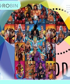 Wrestling Character Collage Art Hawaiian Shirt HWS56