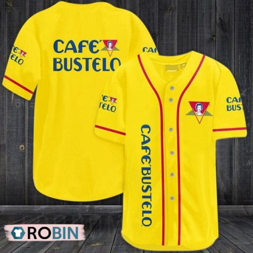 Yellow Café Bustelo Baseball Jersey Shirt Style