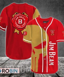 Yellow Skull Jim Beam Baseball Jersey Shirt Style