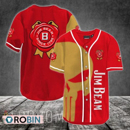 Yellow Skull Jim Beam Baseball Jersey Shirt Style