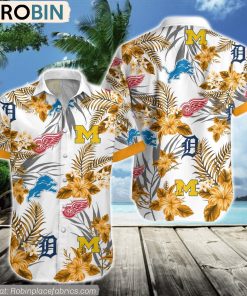 Yellow Style Michigan Sports Hawaiian Shirt