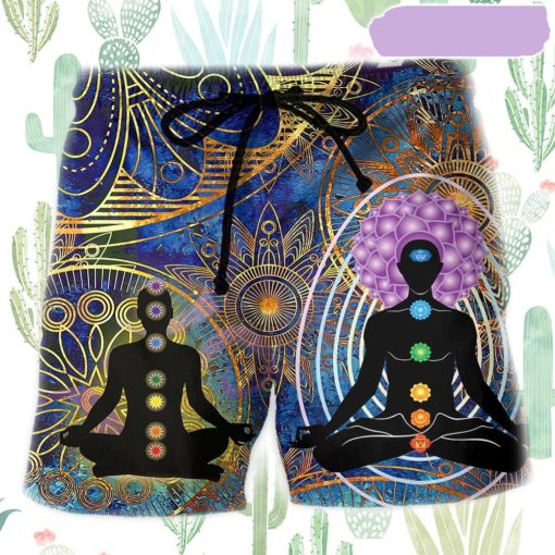 Yoga Mandala Style Beach Short, Gift for Holiday Summer