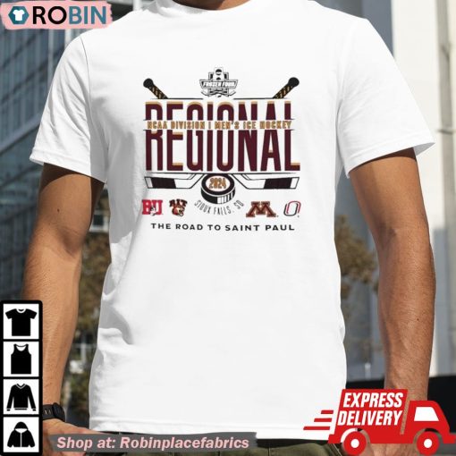 2024 Frozen Four Ncaa Division I Men’s Ice Hockey Regional The Road To Saint Paul Shirt