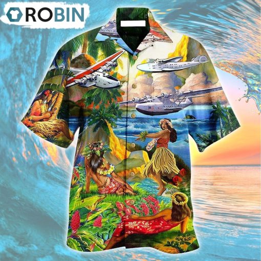 Airplane Love Hawaii Forever Happy Summer Hawaiian Shirt, Gìt for Summer Shirt