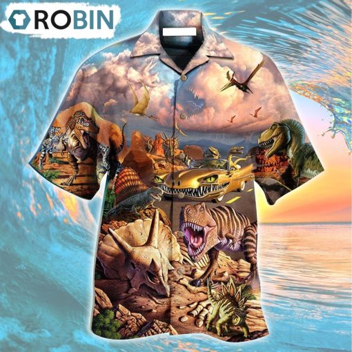 All Dinosaurs Go To Heaven Hawaiian Shirt, Gìt for Summer Shirt