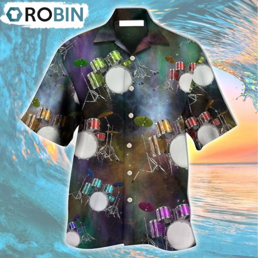 Amazing Drums Galaxy Style Hawaiian Shirt, Gìt for Summer Shirt