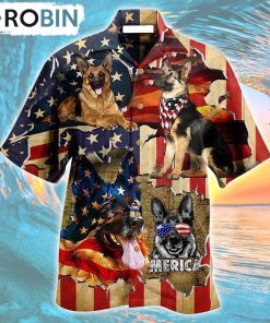 America Protected By German Shepherd Hawaiian Shirt, Gìt for Summer Shirt