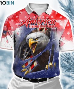 America Remember And Honor Us Veteran Polo Shirt