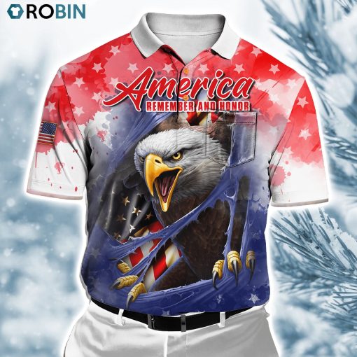 America Remember And Honor Us Veteran Polo Shirt