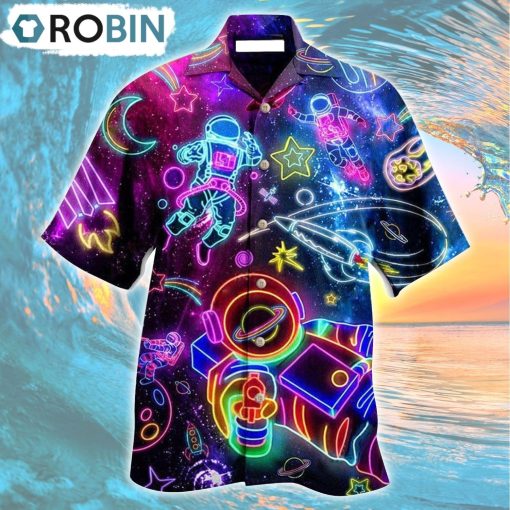 Astronaut Galaxy Escape To The Stars Hawaiian Shirt, Gìt for Summer Shirt