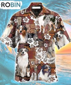 Australian Shepherd Dog Vintage Lover Tropical Style Hawaiian Shirt, Gìt for Summer Shirt Australian Shepherd Dog Vintage Lover Tropical Style Hawaiian Shirt, Gìt for Summer Shirt