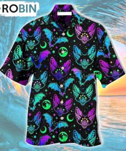 Bat Neon Magic Hawaiian Shirt, Gìt for Summer Shirt