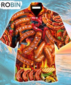 BBQ Hot Grilled Sausage Style Hawaiian Shirt, Gìt for Summer Shirt