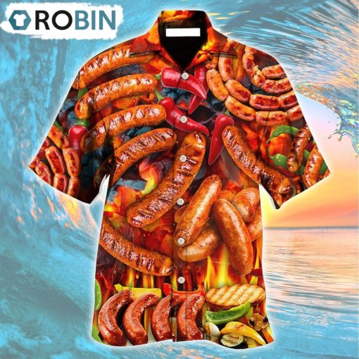 BBQ Hot Grilled Sausage Style Hawaiian Shirt, Gìt for Summer Shirt