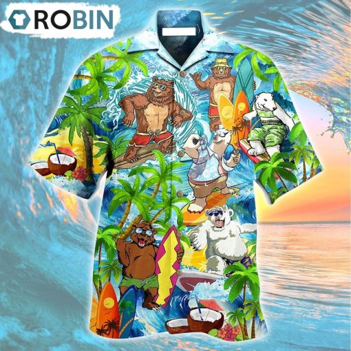 Bear Love Beach Love Animals Hawaiian Shirt, Gìt for Summer Shirt
