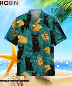 Black Cat Food Hawaiian Shirt