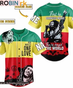 Bob Marley First He Changed Music Then He Changed The World Custom Baseball Jersey