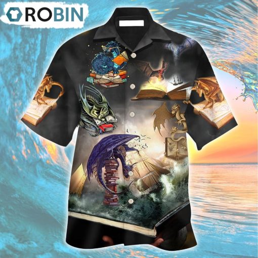 Book Reading Book Dragon Hawaiian Shirt, Gìt for Summer Shirt