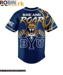 Brigham Young Cougars Rise And Roar Byu Custom Baseball Jersey Brigham Young Cougars Rise And Roar Byu Custom Baseball Jersey