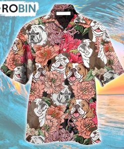 Bulldog And Lovely Flowers Hawaiian Shirt, Gìt for Summer Shirt Bulldog And Lovely Flowers Hawaiian Shirt, Gìt for Summer Shirt